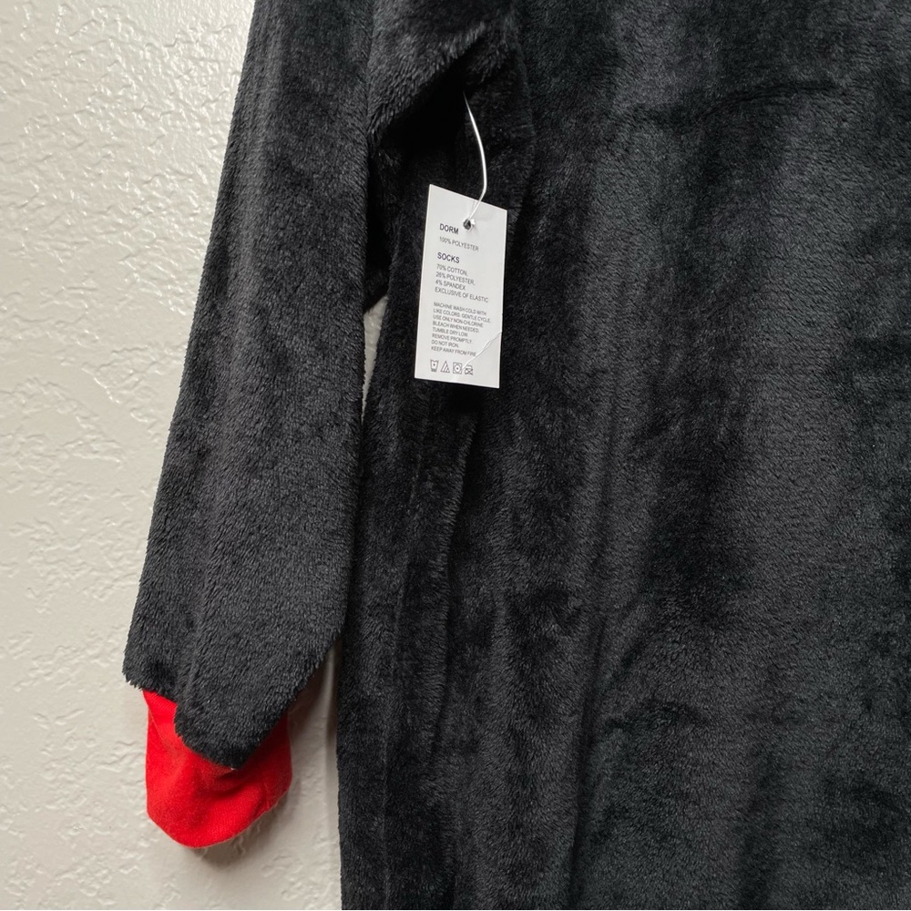 NWT Disney Women's Mickey Mouse Sleep Lounger Black and Red Fleece Hoodie - Picture 14 of 15